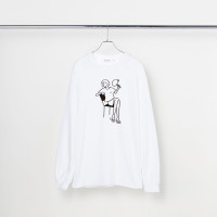 長場雄 Yu Nagaba - Long Sleeve Tee "Uchiwa"　White YN200115 官方授權